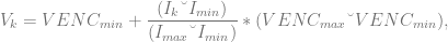 Vk = V EN Cmin + -(Ik˘Imin)--∗ (V EN Cmax ˘V EN Cmin ),
(Imax˘Imin )